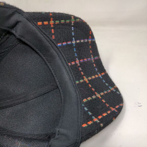 BP Women's Strapback Hat Black Rainbow Striped Adjustable Knit Pattern - Picture 10 of 11